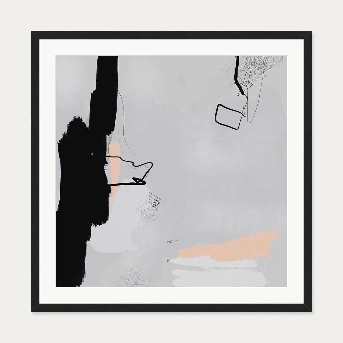 Pillow Talk Art Print — 70 x 70 cm — Black Frame