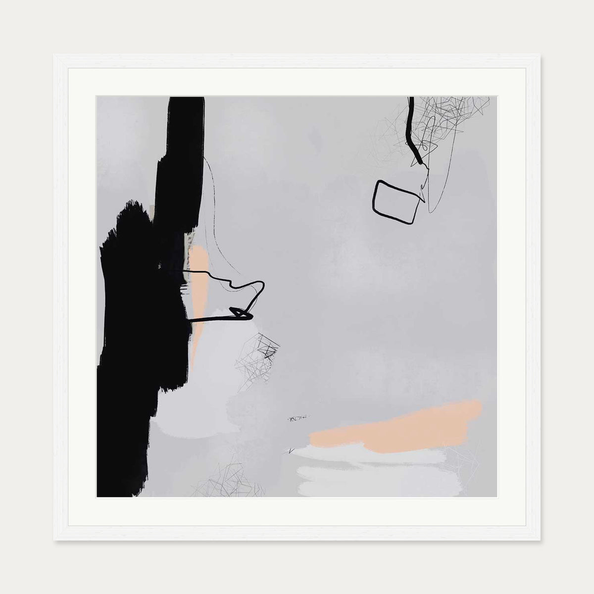 Pillow Talk Art Print — 70 x 70 cm — White Frame