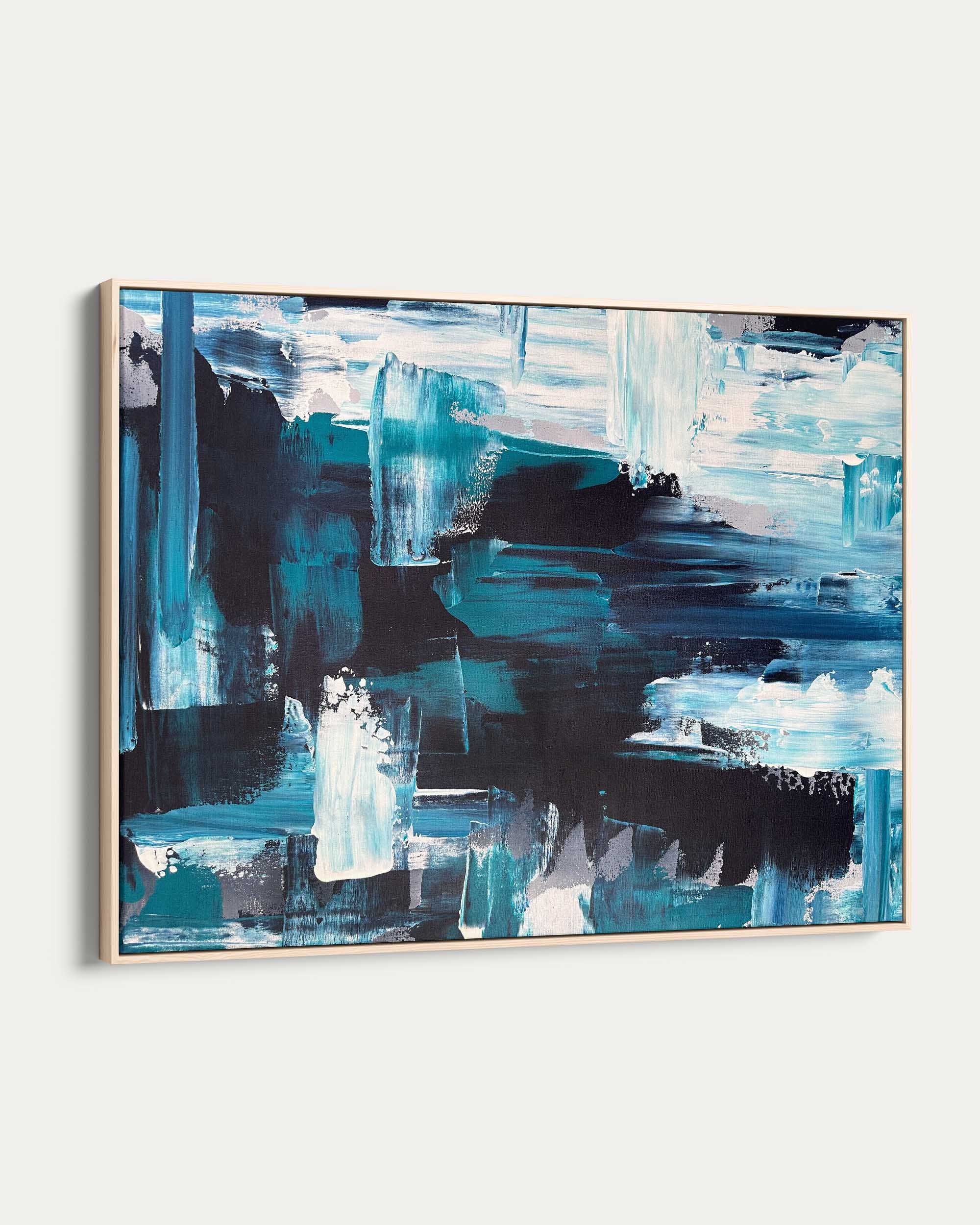 Teal Brushstrokes Canvas Art