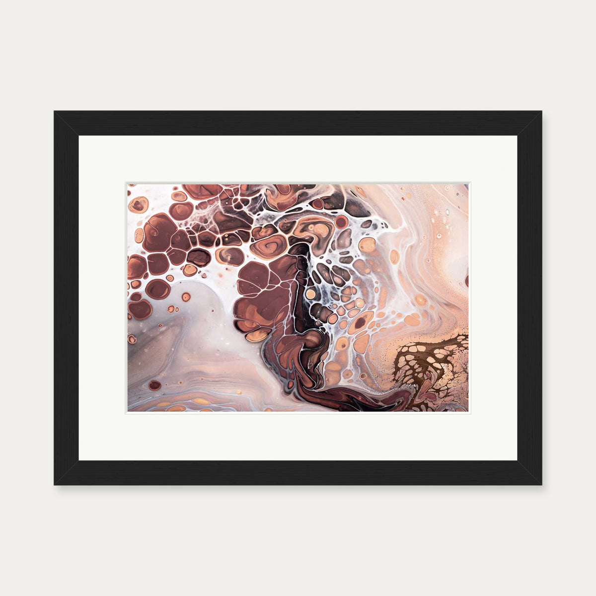 Pink Abstract Marble II Wall Art Print — 30 x 40 cm — Black Frame