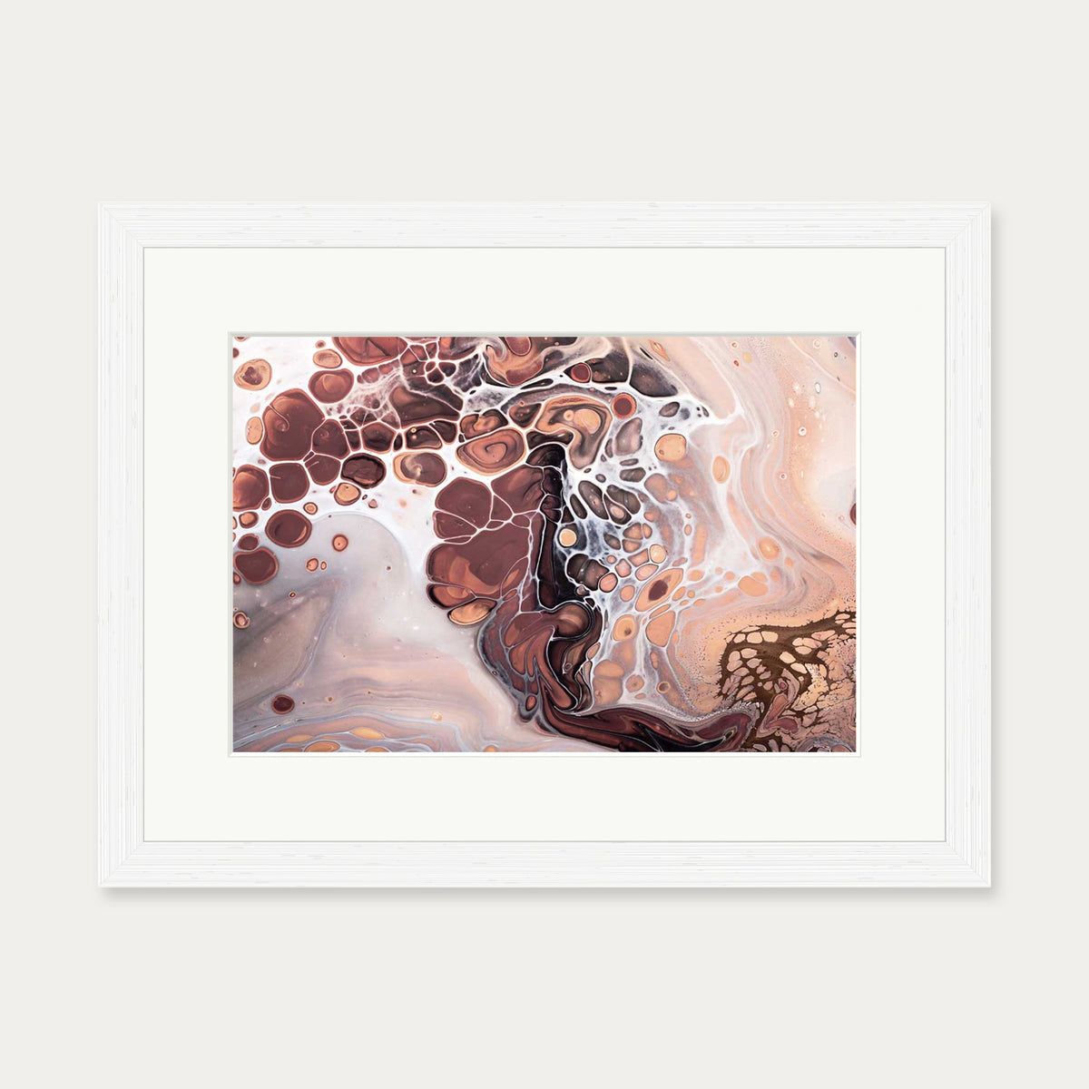 Pink Abstract Marble II Wall Art Print — 30 x 40 cm — White Frame