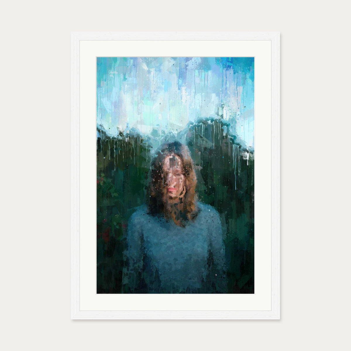Portrait Of A Girl Art Print — 50 x 70 cm — White Frame