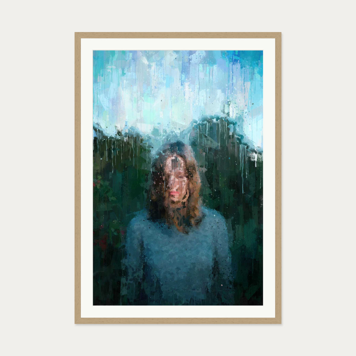 Portrait Of A Girl Art Print — 70 x 100 cm — Oak Frame