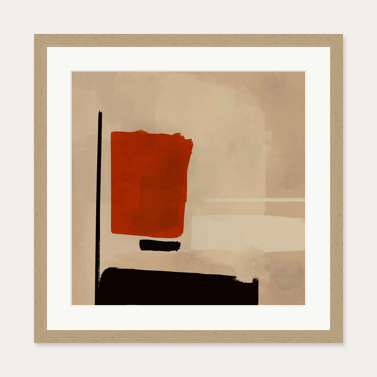 Reaching Out Art Print — 50 x 50 cm — Oak Frame