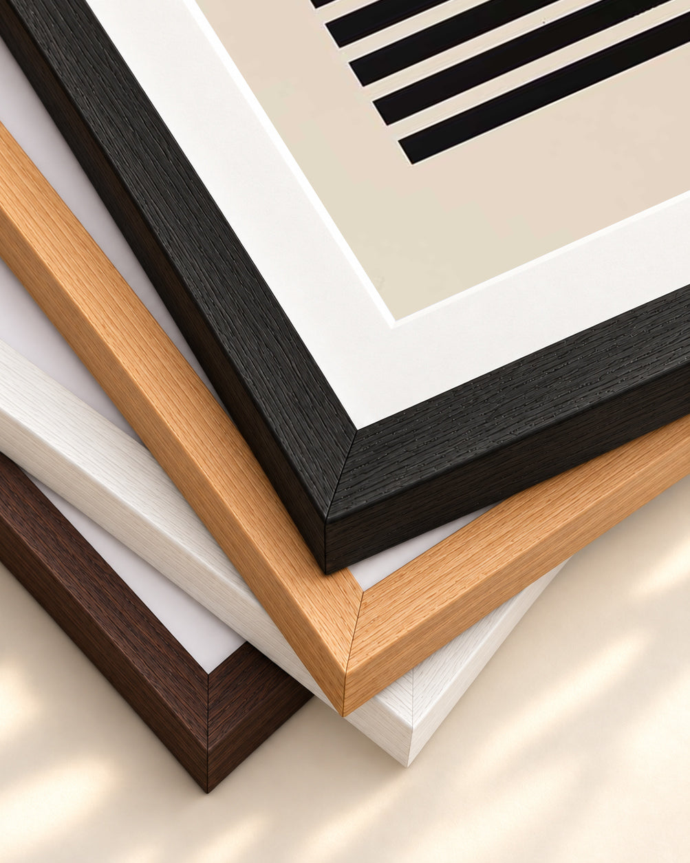 Red Block Art Print — framed print corner with 5 cm mount and bevel
