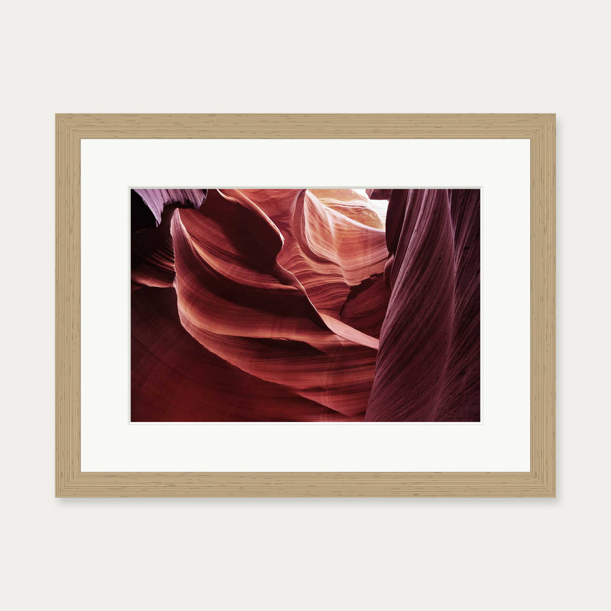 Red Valley Wall Art Print — 30 x 40 cm — Oak Frame