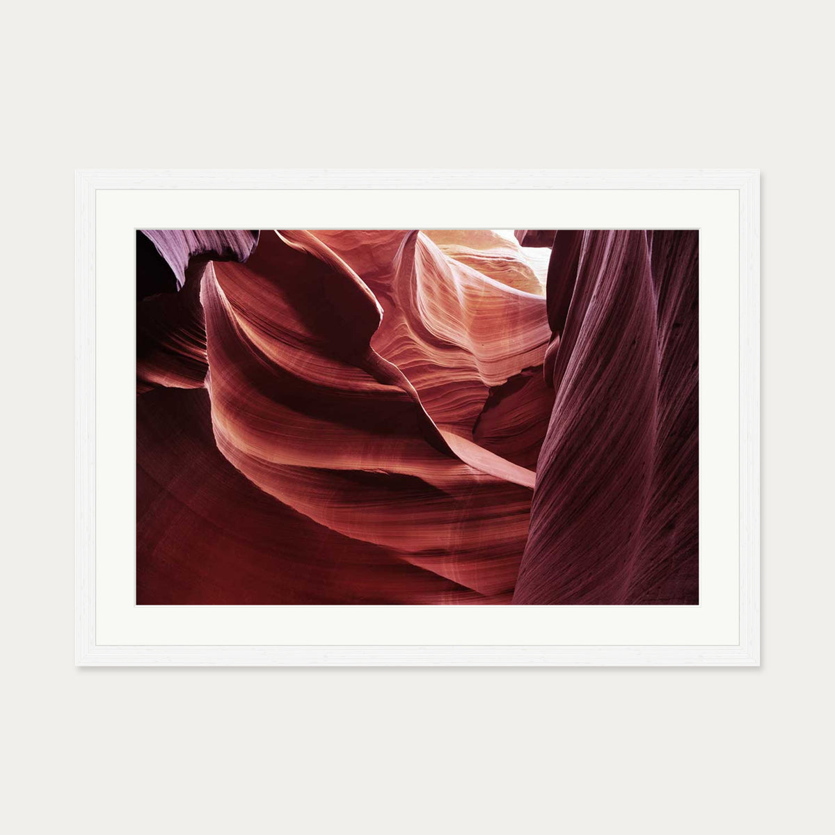 Red Valley Wall Art Print — 50 x 70 cm — White Frame