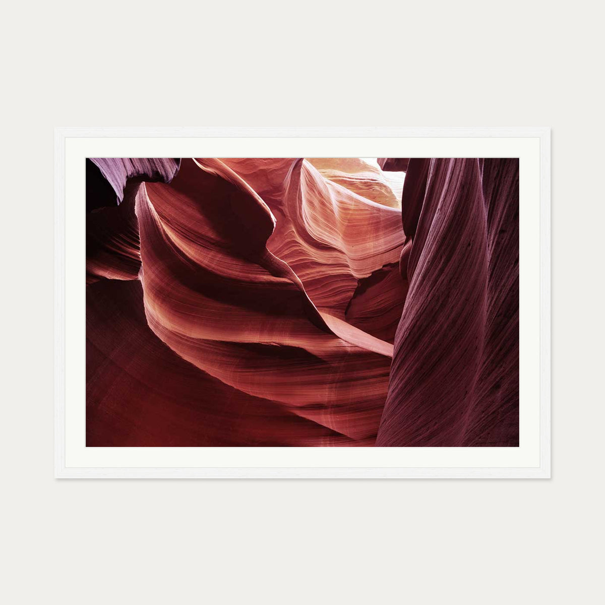 Red Valley Wall Art Print — 70 x 100 cm — White Frame