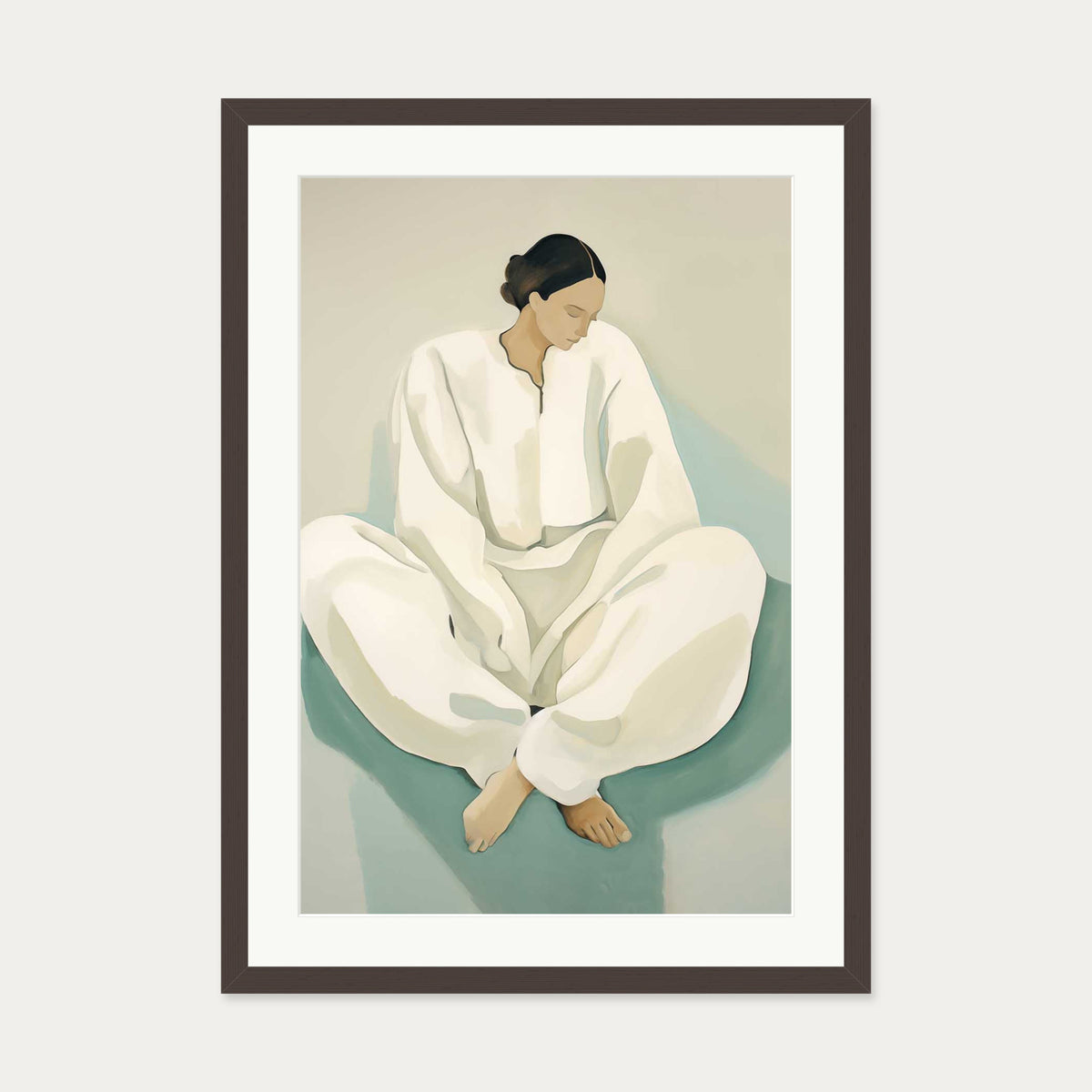 Relaxation Art Print — 50 x 70 cm — Brown Frame