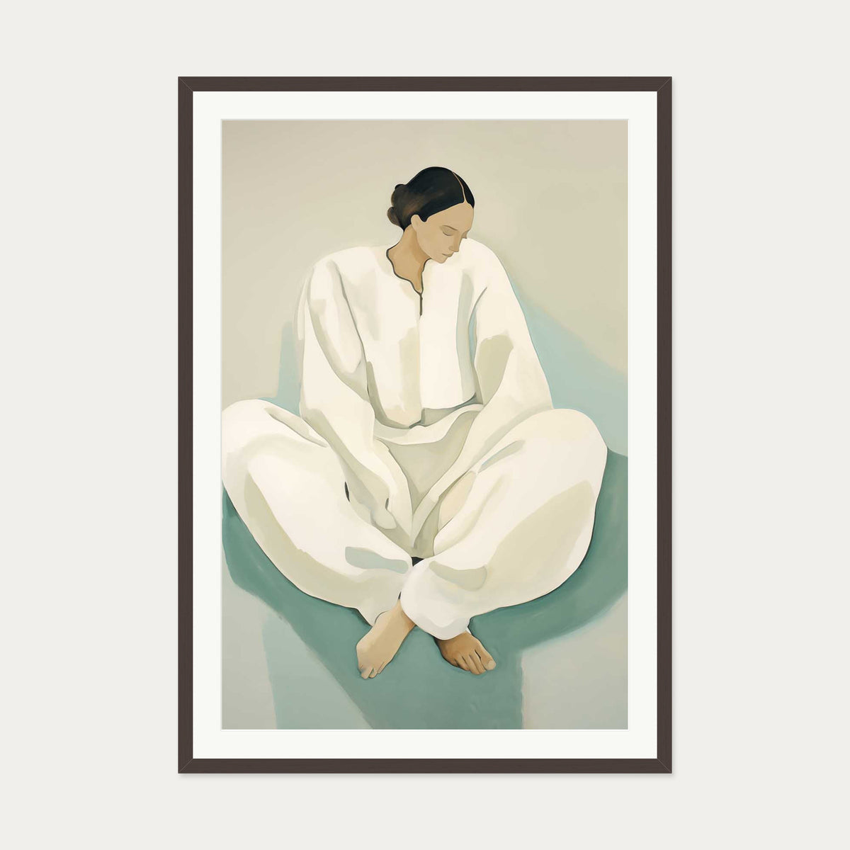 Relaxation Art Print — 70 x 100 cm — Brown Frame