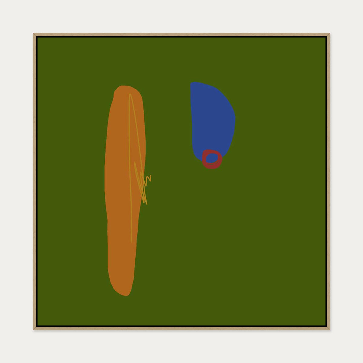 Relief #02 Canvas Art — 100 x 100 cm — Oak Frame