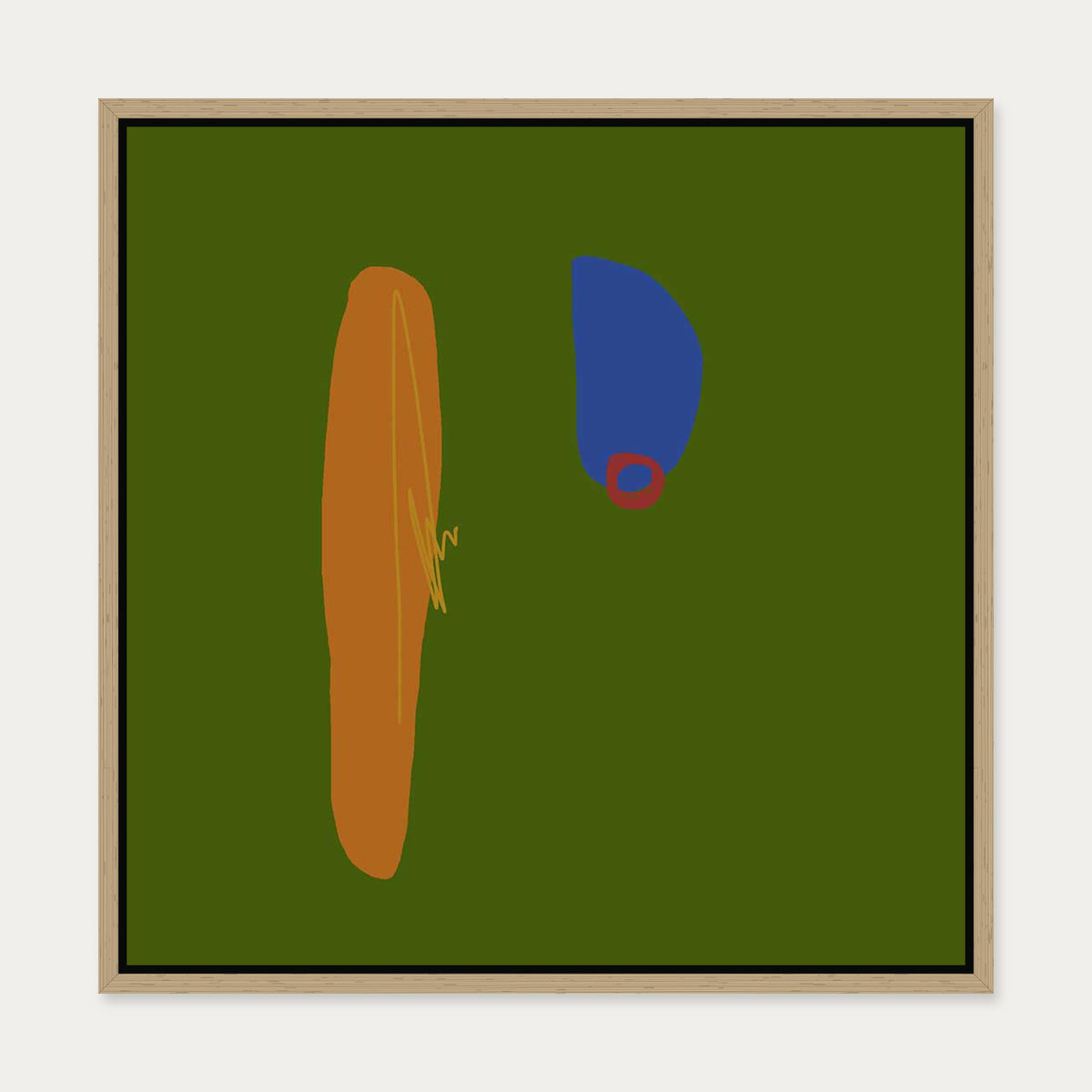 Relief #02 Canvas Art — 50 x 50 cm — Oak Frame