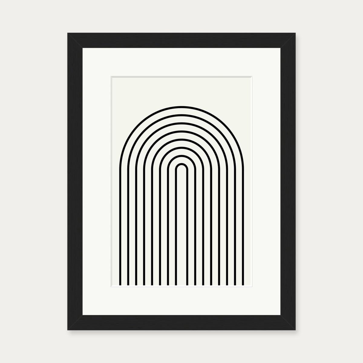 Retro Curve Art Print — 30 x 40 cm — Black Frame