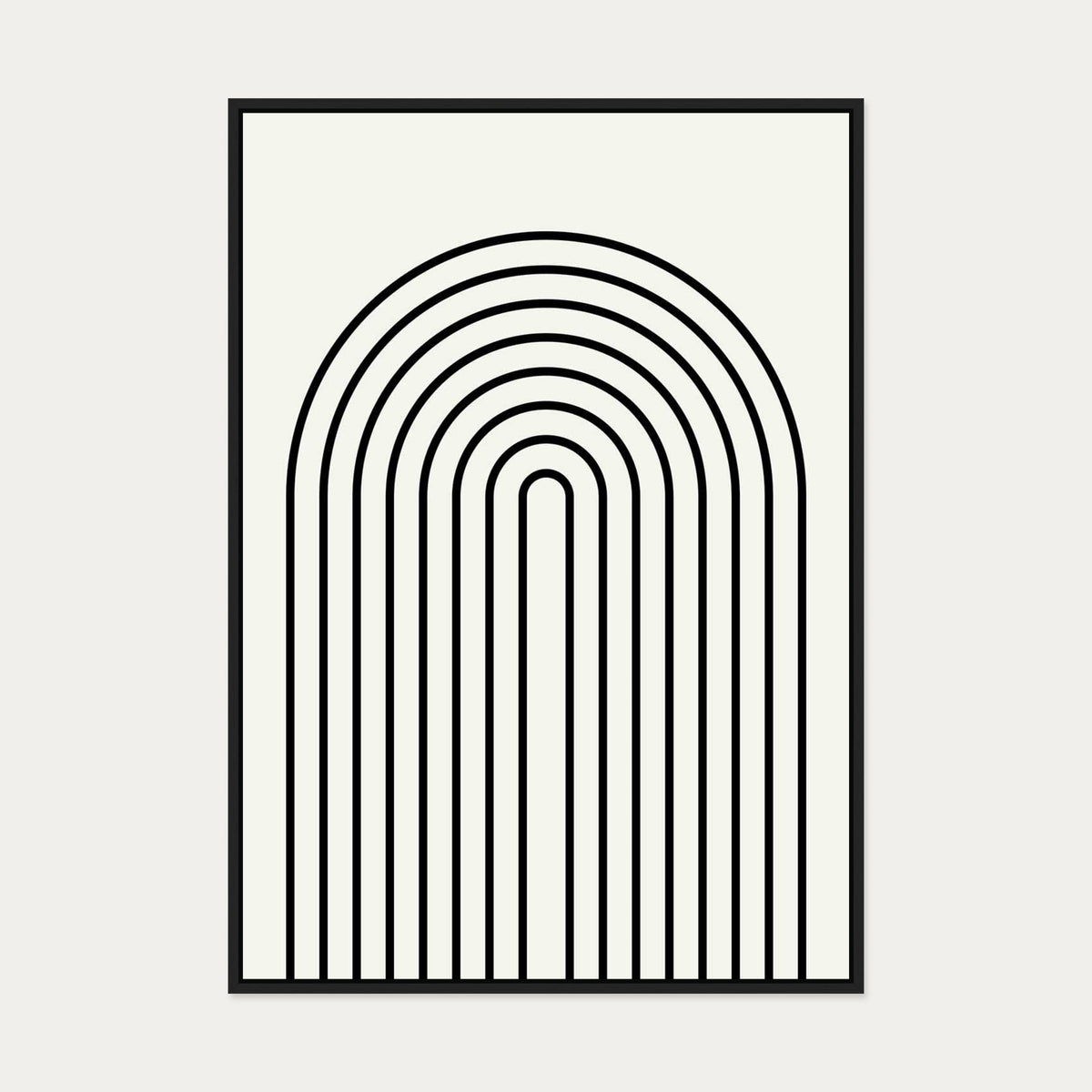 Retro Curve Canvas Art — 70 x 100 cm — Black Frame