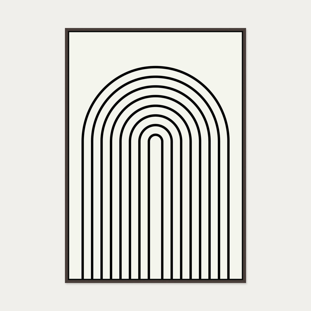 Retro Curve Canvas Art — 70 x 100 cm — Brown Frame