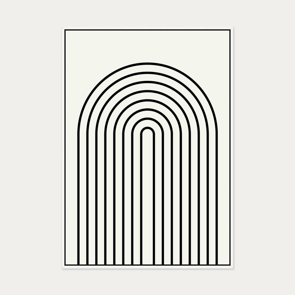 Retro Curve Canvas Art — 70 x 100 cm — White Frame