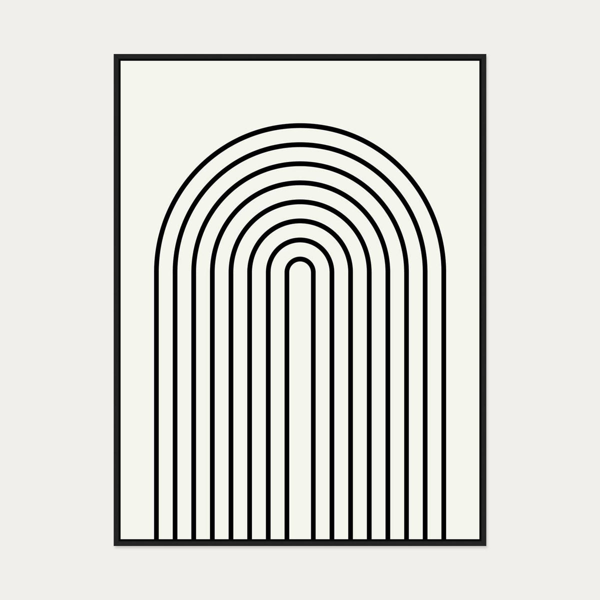 Retro Curve Canvas Art — 90 x 120 cm — Black Frame