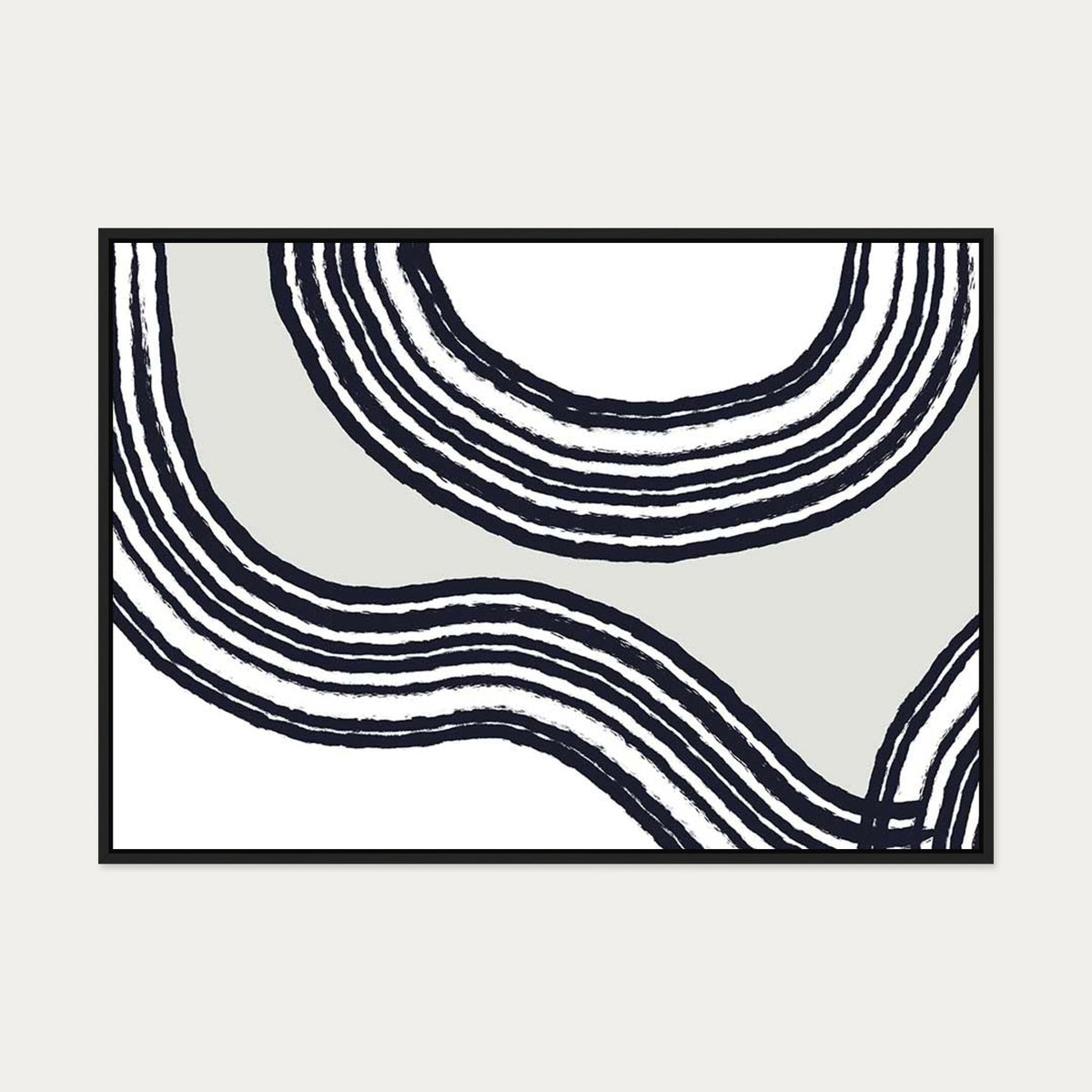 Retro Curve Canvas Art — 70 x 100 cm — Black Frame