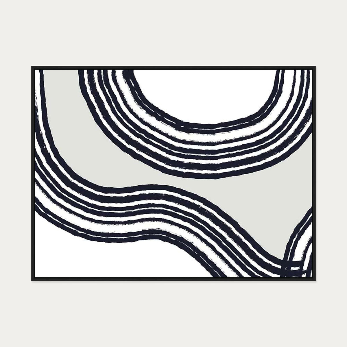 Retro Curve Canvas Art — 90 x 120 cm — Black Frame