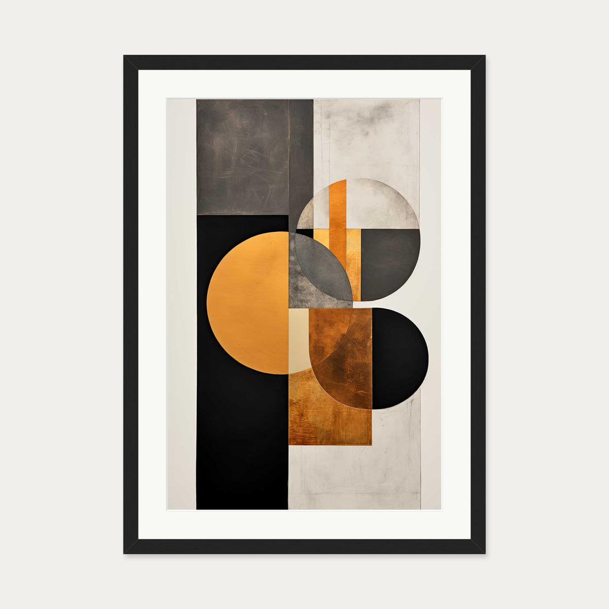 Retro Geometries Art Print — 50 x 70 cm — Black Frame