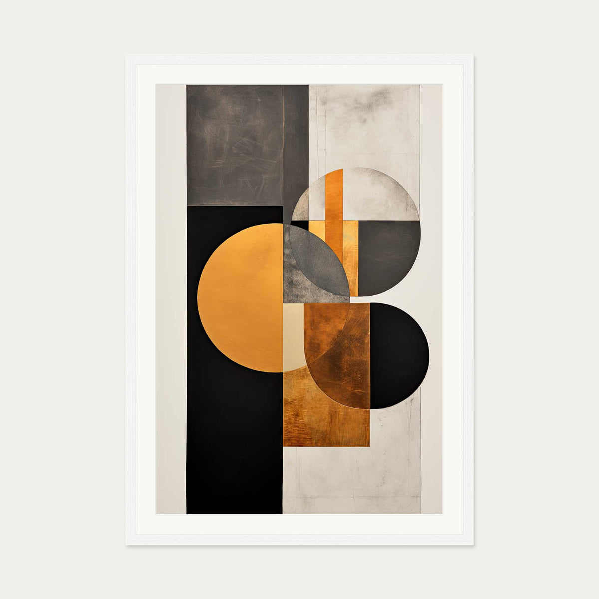 Retro Geometries Art Print — 70 x 100 cm — White Frame