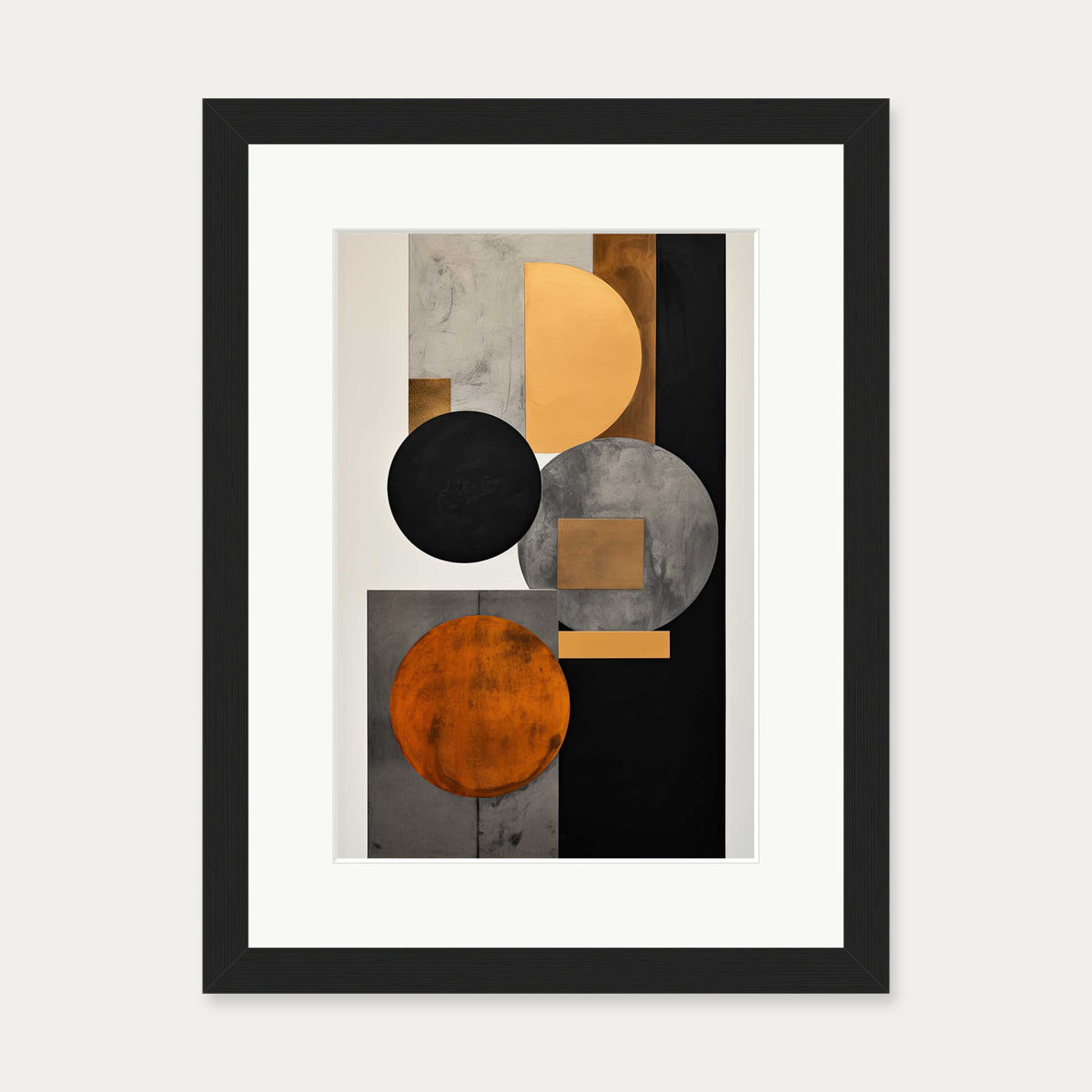 Retro Geometries II Art Print — 30 x 40 cm — Black Frame