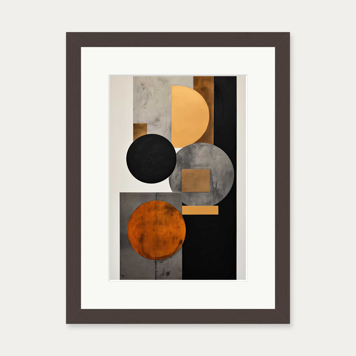 Retro Geometries II Art Print — 30 x 40 cm — Brown Frame