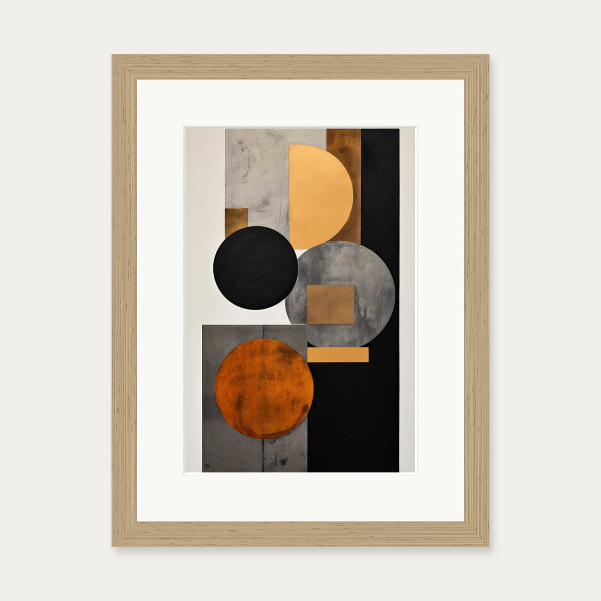Retro Geometries II Art Print — 30 x 40 cm — Oak Frame