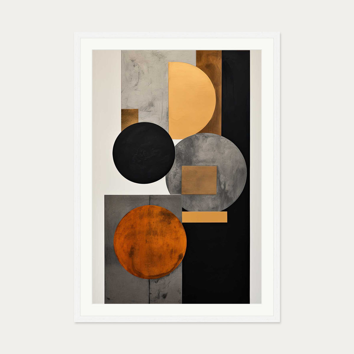 Retro Geometries II Art Print — 70 x 100 cm — White Frame
