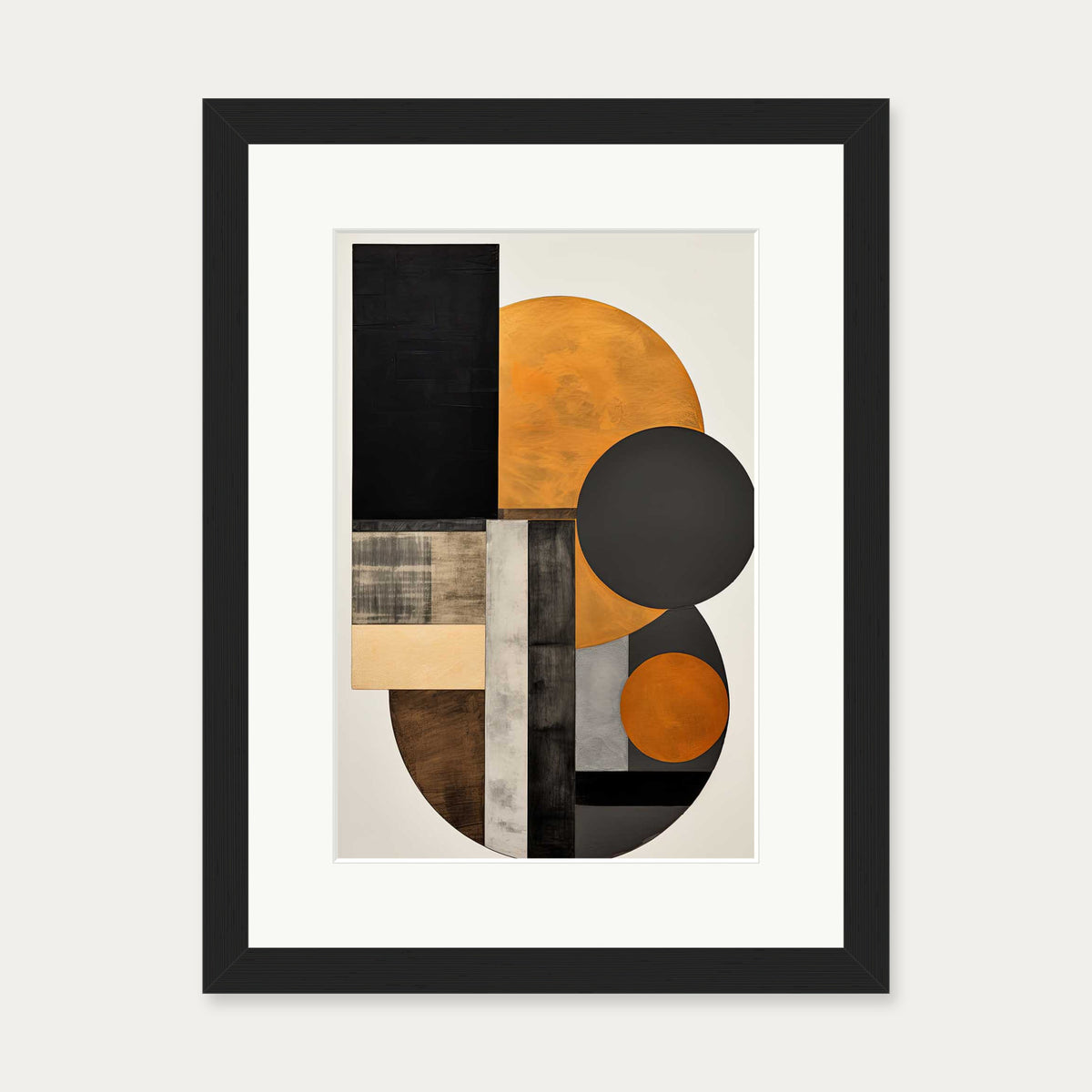 Retro Geometries III Art Print — 30 x 40 cm — Black Frame