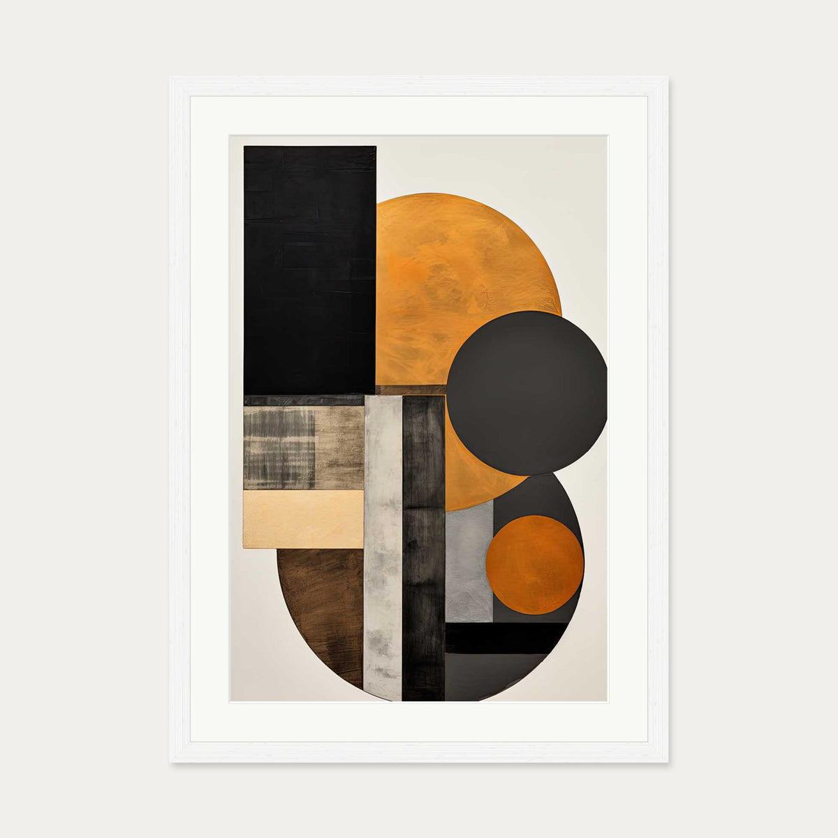 Retro Geometries III Art Print — 50 x 70 cm — White Frame