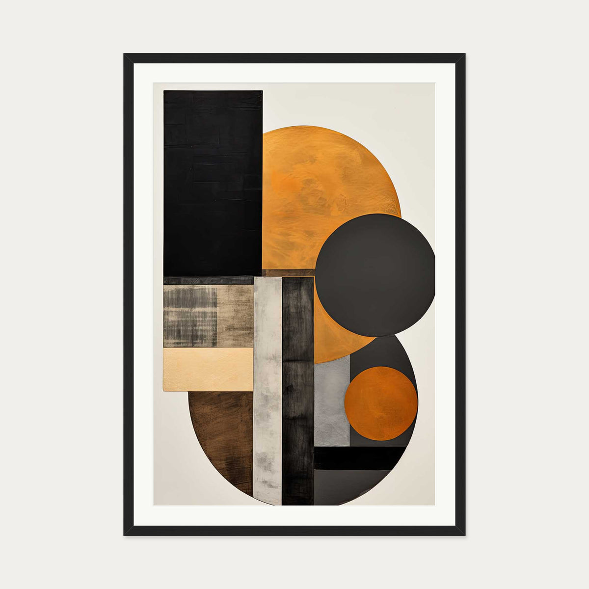Retro Geometries III Art Print — 70 x 100 cm — Black Frame
