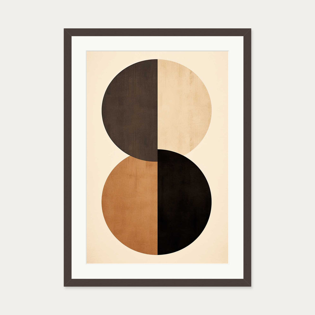Retro Geometries V Art Print — 50 x 70 cm — Brown Frame