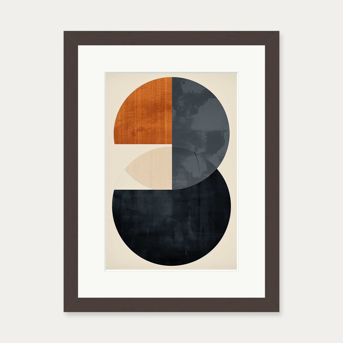 Retro Geometries VI Art Print — 30 x 40 cm — Brown Frame