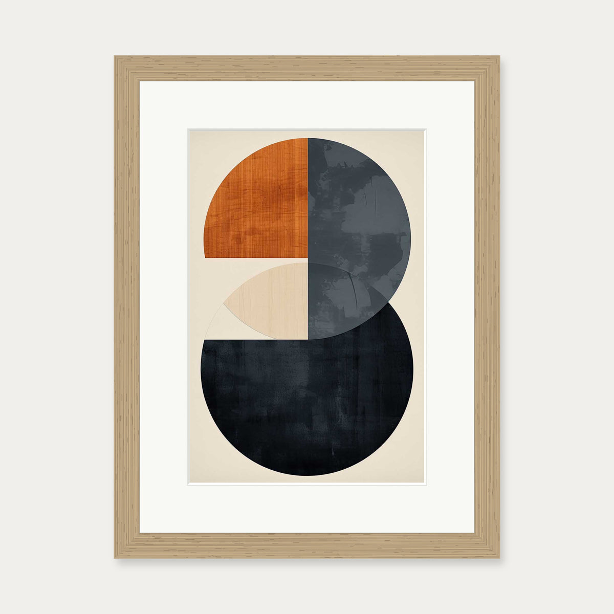 Retro Geometries VI Art Print — 30 x 40 cm — Oak Frame