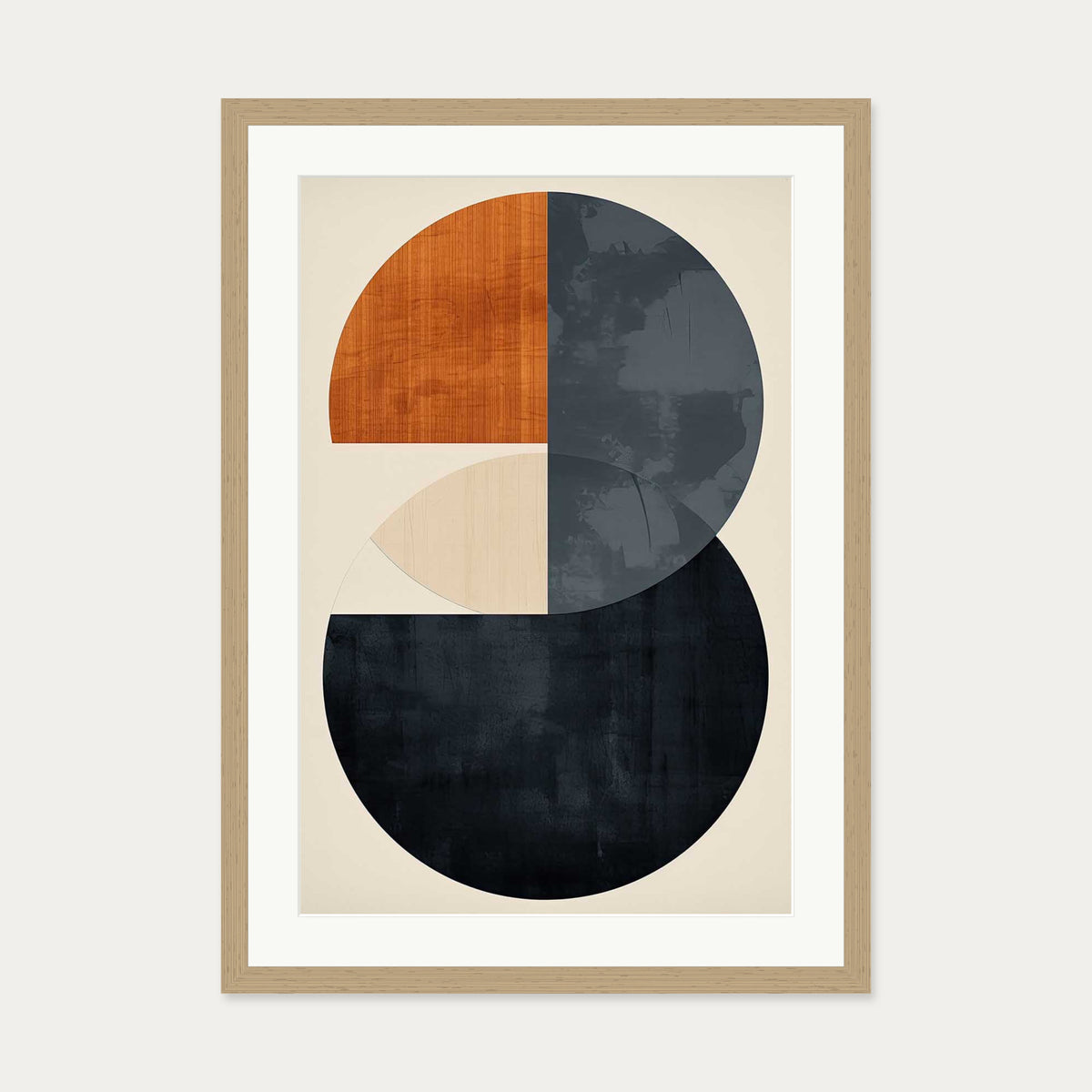 Retro Geometries VI Art Print — 50 x 70 cm — Oak Frame