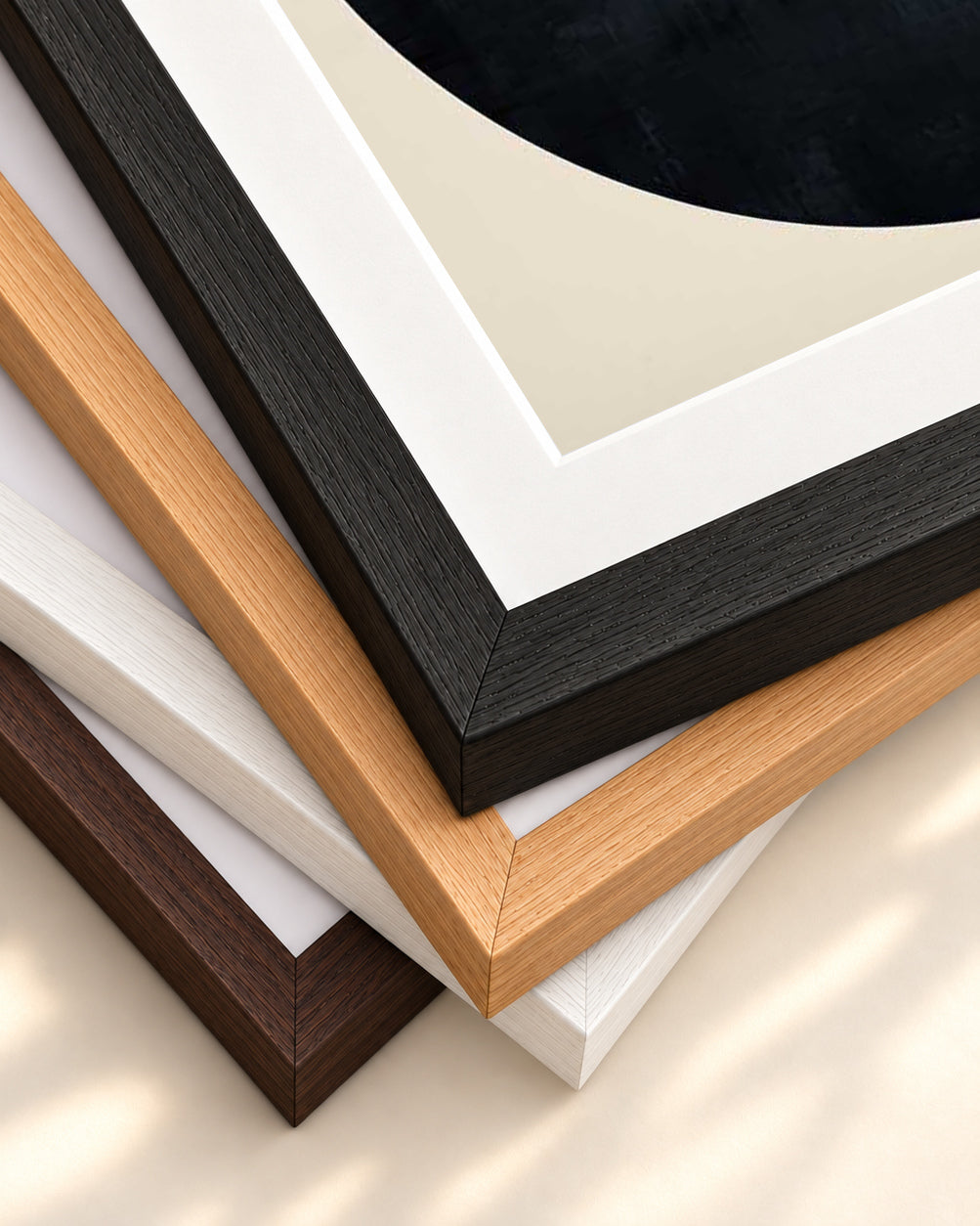 Retro Geometries VI Art Print — framed print corner with 5 cm mount and bevel