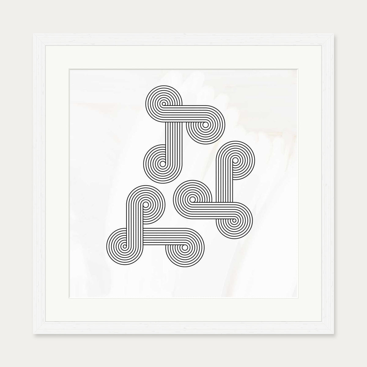 Retro Vintage Art Print — 50 x 50 cm — White Frame