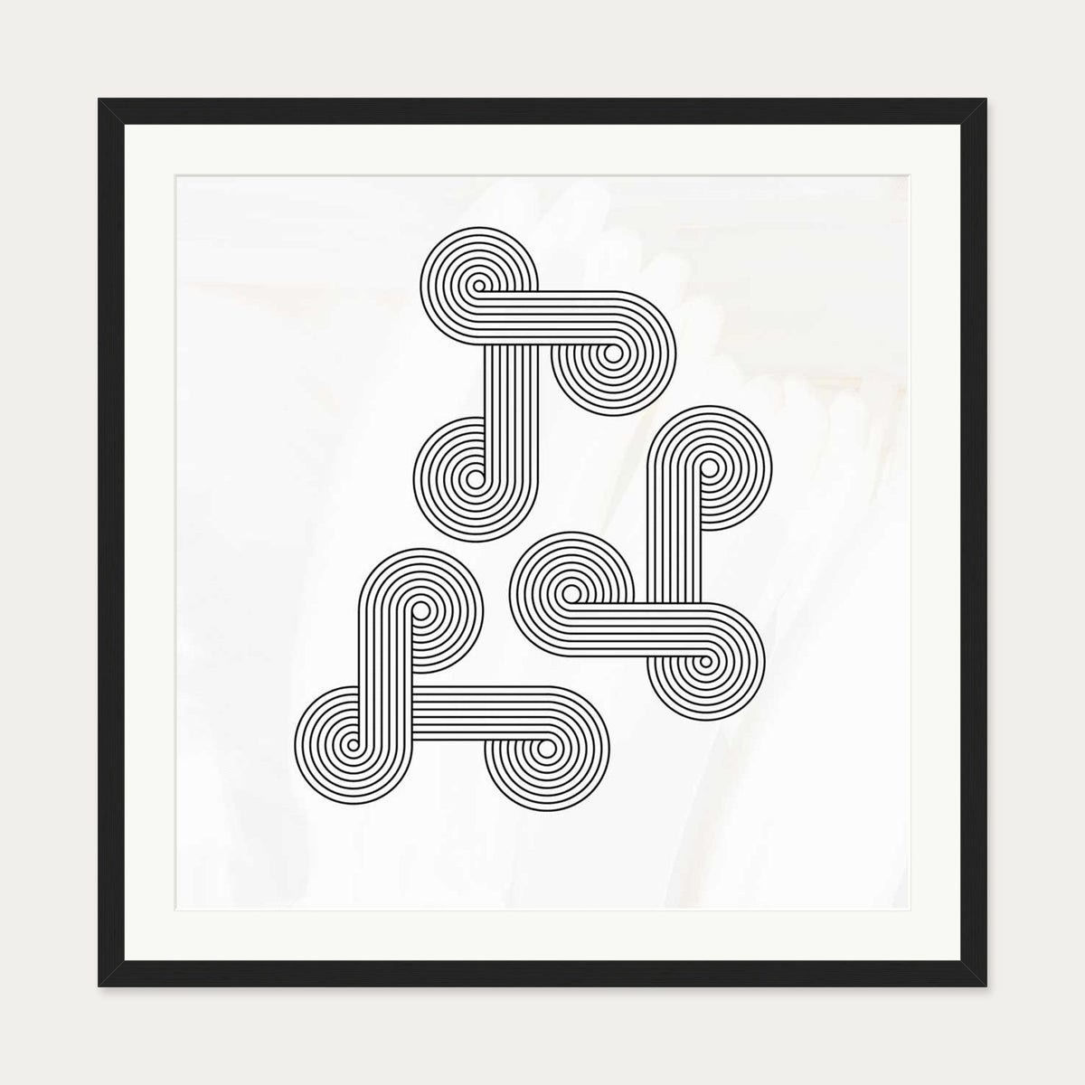 Retro Vintage Art Print — 70 x 70 cm — Black Frame