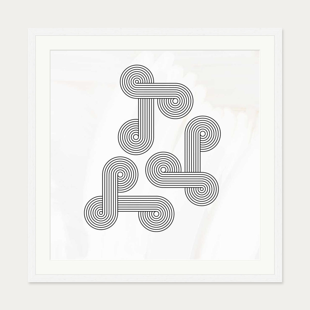 Retro Vintage Art Print — 70 x 70 cm — White Frame