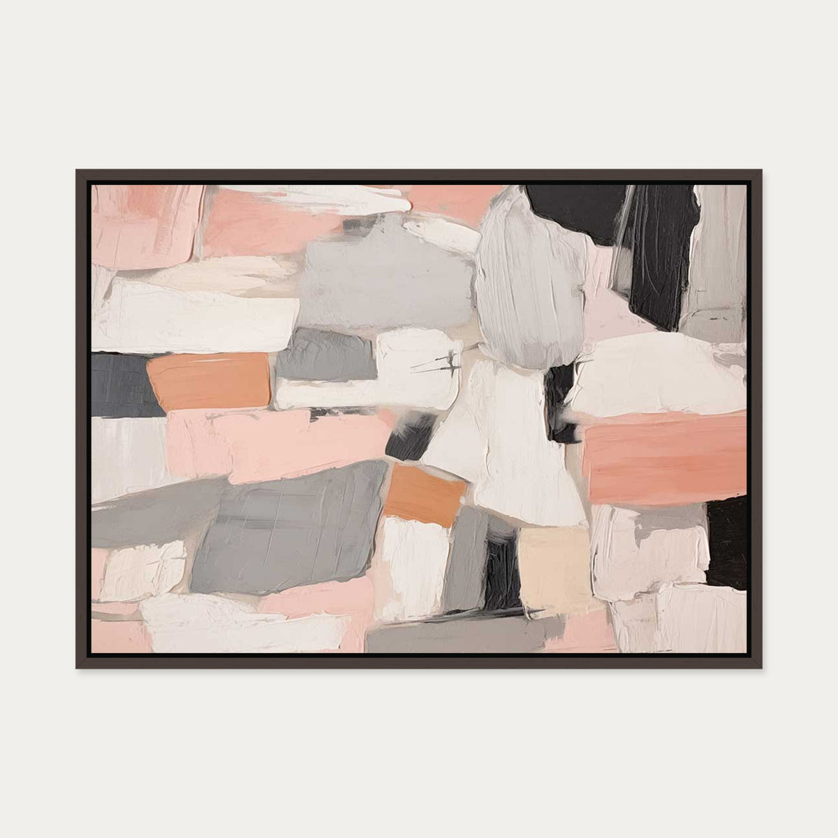 Rhythms of Colour Canvas Art — 50 x 70 cm — Brown Frame