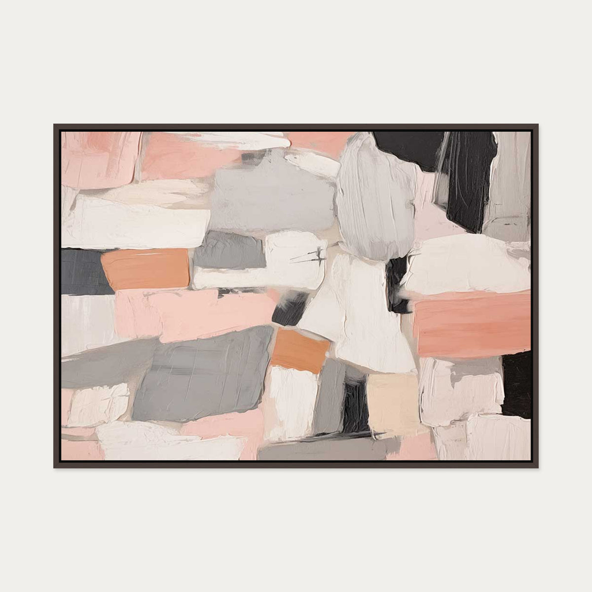 Rhythms of Colour Canvas Art — 70 x 100 cm — Brown Frame