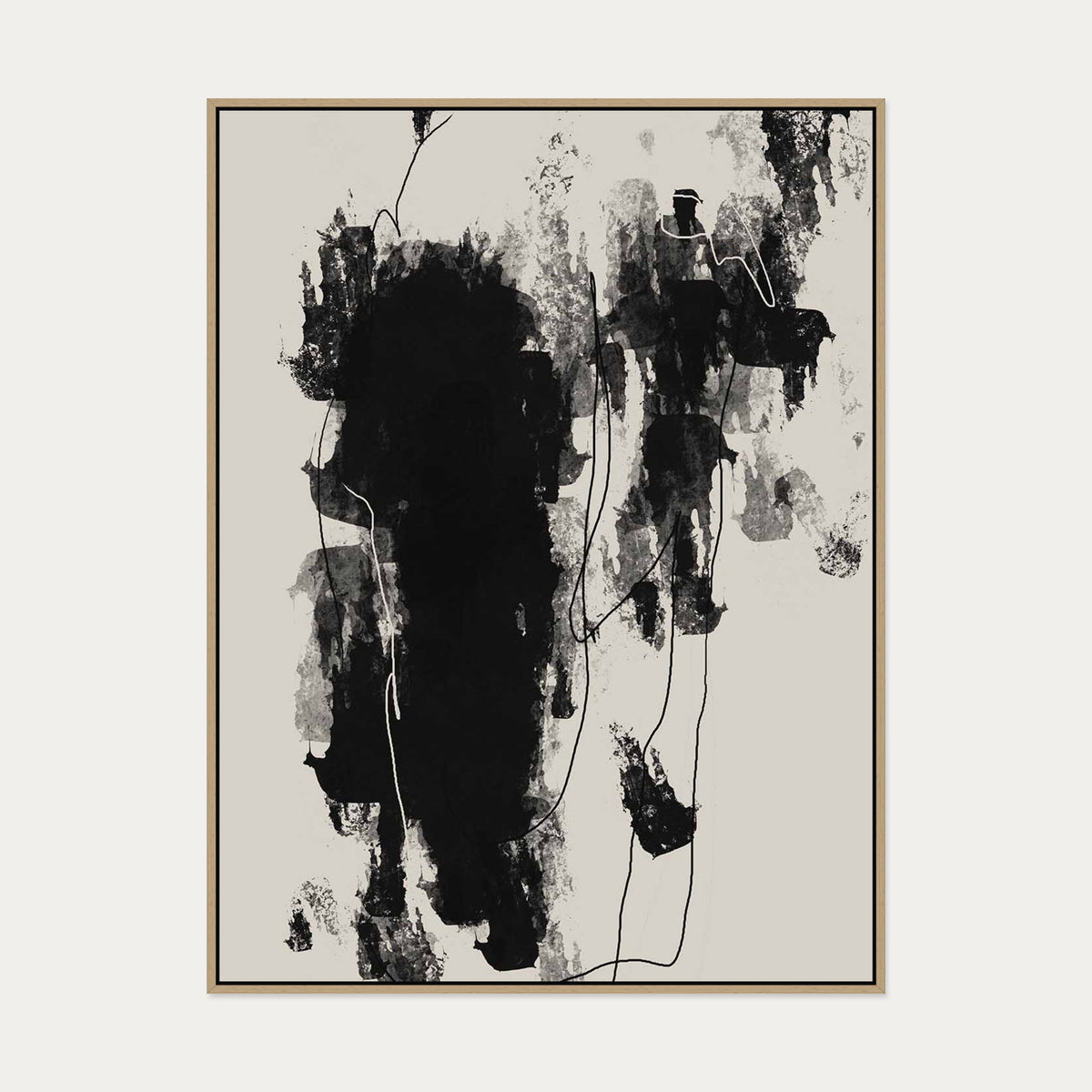 Rise And Fall Canvas Art — 90 x 120 cm — Oak Frame