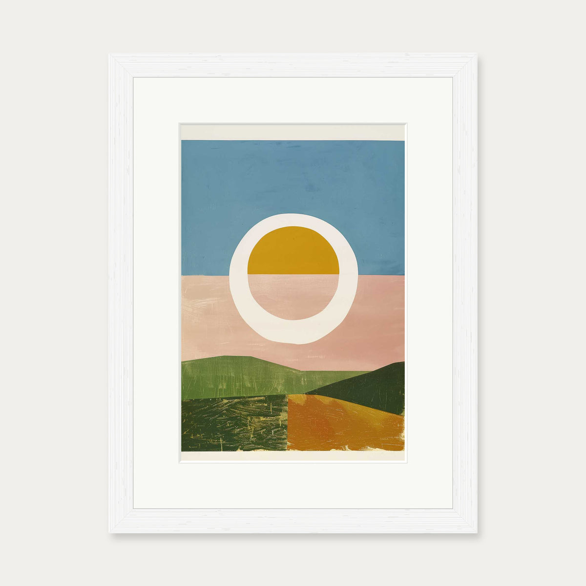 Rising Sun Wall Art Print — 30 x 40 cm — White Frame