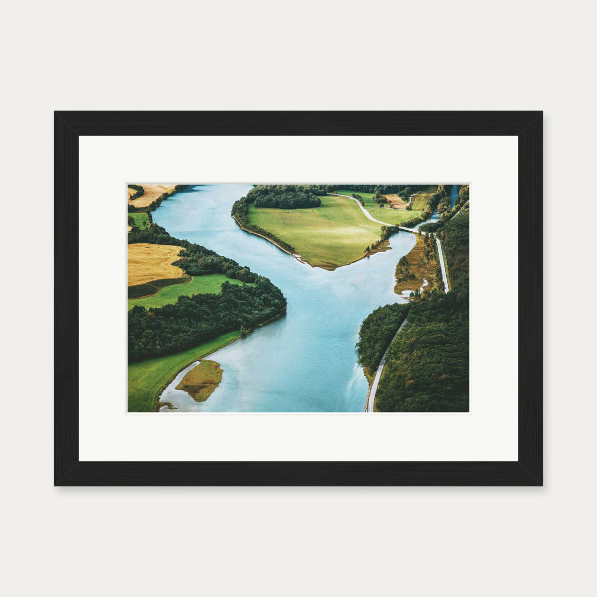 River Flow II Wall Art Print — 30 x 40 cm — Black Frame