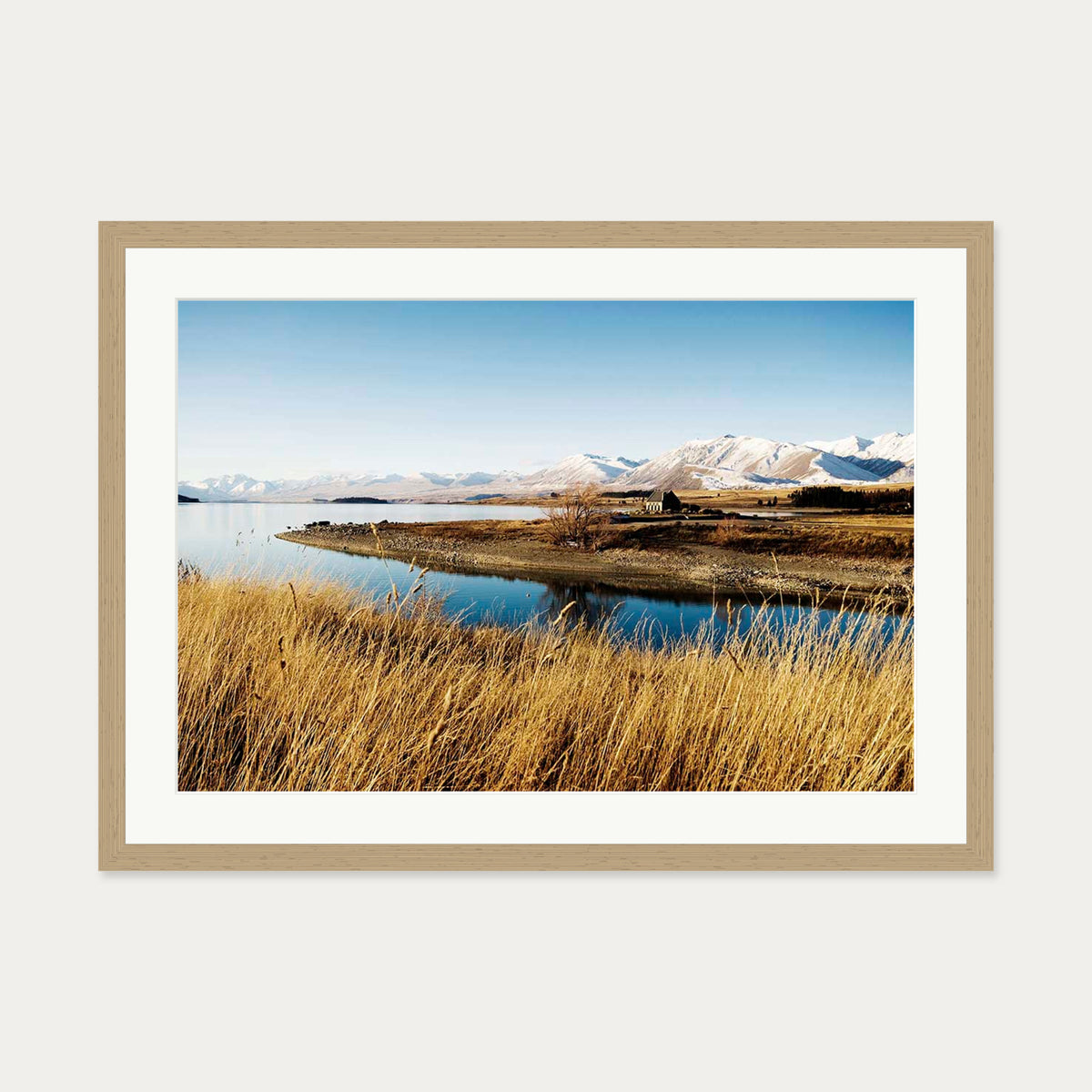 River View Wall Art Print — 50 x 70 cm — Oak Frame