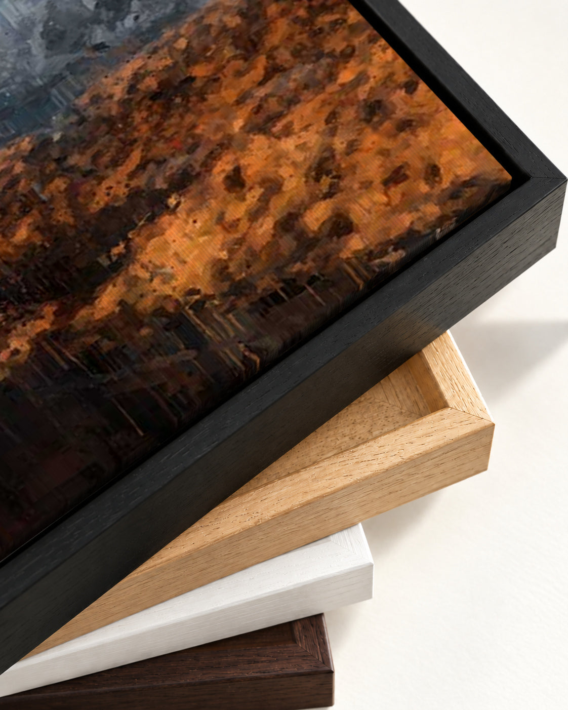 Rocky Mountains Fine Art Canvas Art — framed canvas corner and wrapped canvas detail