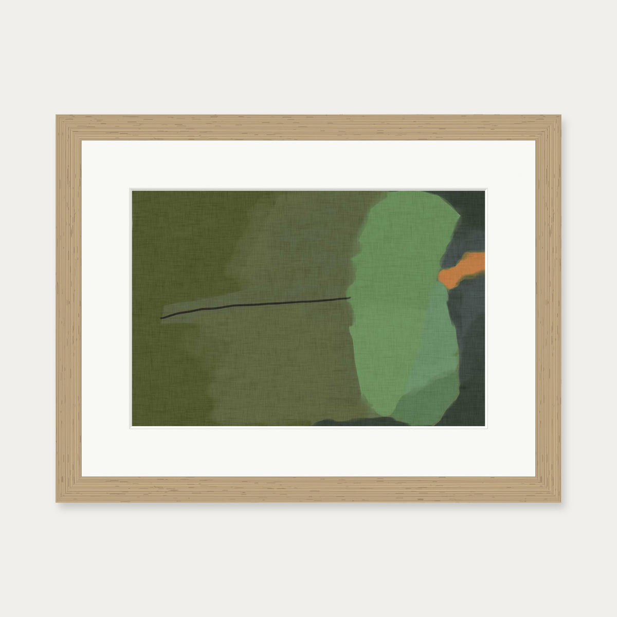 Rothko Green Art Print — 30 x 40 cm — Oak Frame