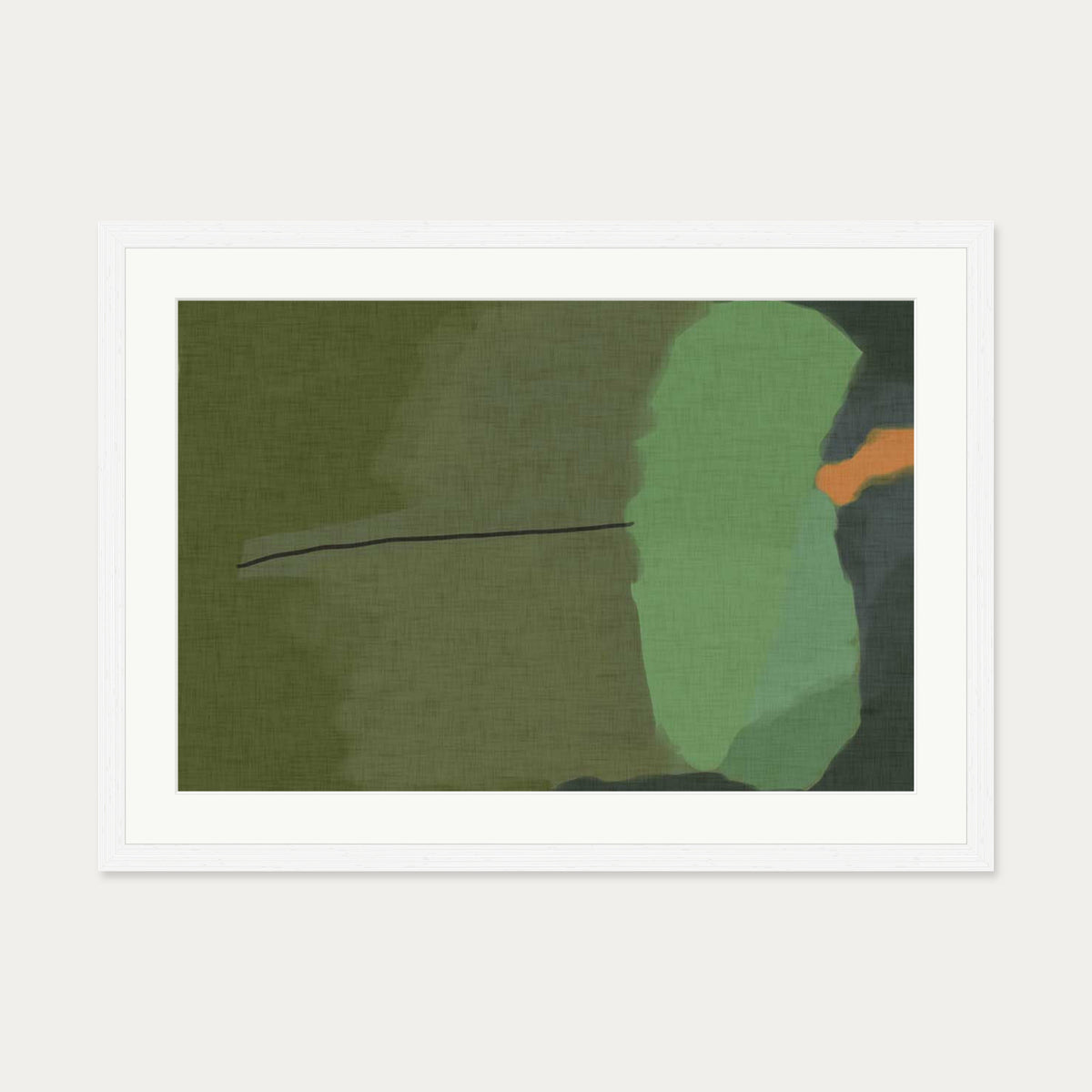 Rothko Green Art Print — 50 x 70 cm — White Frame