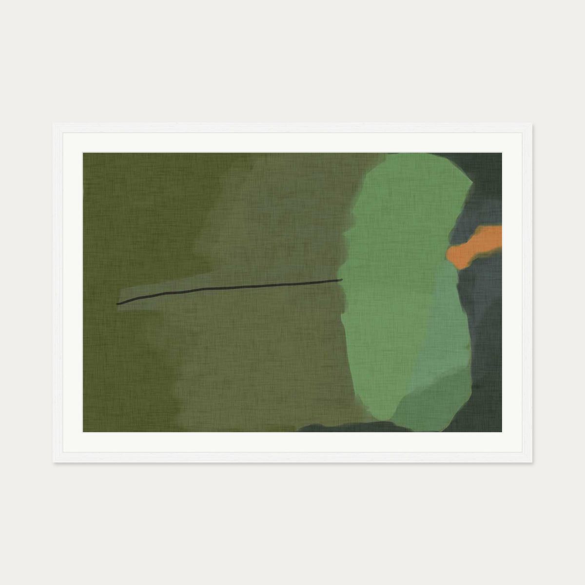 Rothko Green Art Print — 70 x 100 cm — White Frame